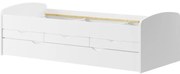 Posteľ s výsuvným lôžkom a 3 zásuvkami 01 Nicol biela