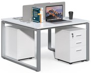 Kancelárska zostava 2 osoby Houseland Prime Max 01 120 cm biela