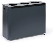 Odpadkový kôš na triedený odpad, 3 x 60 l, lakovaný sivý