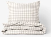 Goldea bavlnené posteľné obliečky - latte kocky 140 x 200 a 70 x 90 cm