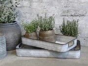 2ks dekoračné plechové zinkové antik boxy podnosy - 63*34*9cm
