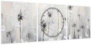 Obraz - Púpavy, maľba (s hodinami) (90x30 cm)