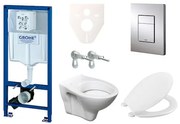 Cenovo zvýhodnený závesný WC set GROHE do ľahkých stien / predstenová montáž + WC Ceramia S-Line Pro 38528SET-KR