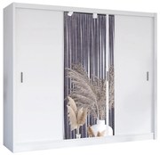 Šatní skriňa so zrkadlom SABRINA 250x215 cm biela