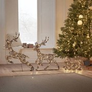 DECOLED LED světelní jeleni a sáně, 180 x 86 x 18 cm, teple bílá