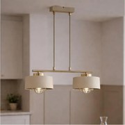 BRILAGI - Závesný luster na lanku SPRING 2xE27/60W/230V béžová/zlatá