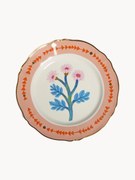 Ručne vyrobený porcelánový plytký tanier Botanica