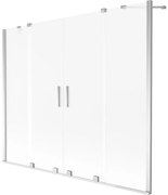 Mexen Velar Duo, 2-krídlová posuvná vaňová zástena 180 x 150 cm, 8mm sklo námraza, chrómová, 896-180-000-32-01