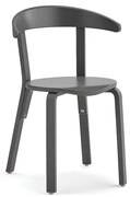 Drevená stolička LINUS, výška sedadla, 450 mm, breza, dyha - šedá