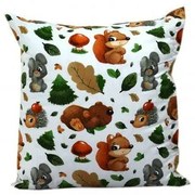 Obliečka na vankúš VEVERIČKA – 100 % bavlna, detský motív, vyrobené na Slovensku Veľkosť: 40x40cm