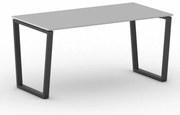 Kancelársky stôl PRIMO IMPRESS, 160x80 cm, čierna podnož, sivá