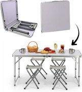 CH Kempingový skladací set- stôl + 4 stoličky