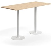 Barový stôl VERTICUS, 1800x800x1100 mm, dub/biela