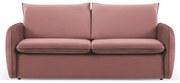Ružová zamatová rozkladacia pohovka 194 cm Vienna – Cosmopolitan Design