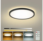 Brilagi - stmievateľné LED svietidlo ULTRA SLIM LED/18W/230V pr. 30 cm čierne + diaľkové ovládanie