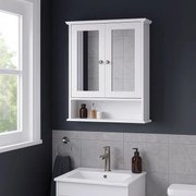 Kúpeľňová skrinka so zrkadlami 56×58 cm závesná biela