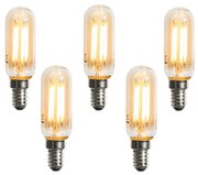 Sada 5 stmievateľných LED žiaroviek E14 zlatá T25 4W 300 lm 2200K