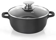 Hrniec s nepriľnavým povrchom Pfluon Granit so sklenenou pokrievkou Orion Grande, ⌀ 20 cm