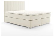 Manželská posteľ Boxspring 180 cm Pugno (smotanová) (s úložným priestorom). Akcia -20%. Vlastná spoľahlivá doprava až k Vám domov. 1020349