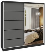 Šatníková skriňa SERENITY 200 cm šedý mat MBP SERENITY SZP5/0/B/SR/0/HIAL