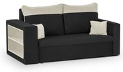Pohovka pre 2 osoby s funkciou spania PAVEL Černá/krémová