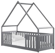 Posteľ Domček Bee 90x200 sivá