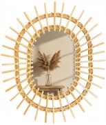 Tutumi Tutumi, nástenné zrkadlo Boho 57x49 cm QDJ5749, svetlá hnedá, HOM-02819