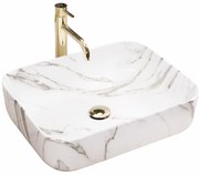 Rea Demi, keramické umývadlo na dosku 505x395x130 mm, imitácia kameňa Shiny Aiax, REA-U4100