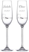 Dekorant Svadobné poháre na šampanské so Swarovski kryštálmi Petit Heart 150 ml 2KS
