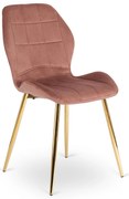 Jedálenská stolička IRYS so zlatými nohami, ružová