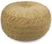 Zlatý zamatový nariasený Puf Smock - Ø 50 * 30cm