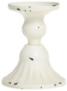 Krémový antik dekoračný svietnik na úzku sviečku Livia - Ø 9*11 cm