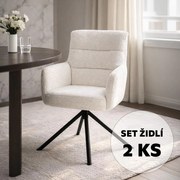 Set - 2 ks Otočná jedálenská stolička AVENBERG TESSA, biela