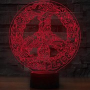 3Dmix 3DL-WD002 - 3D LED nočná lampa - Hippies (Wood)