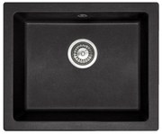 Rea Nels, 1-komorový granitový drez 560x465x200mm, čierna škvrnitá, ZLE-00109