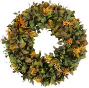 Oranžovo zelený umelý veniec 40cm