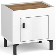 Nočný Stolík Mossa M11 dub whisky/biely mat