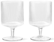 Ferm Living Poháre na víno Ripple Clear 270 ml – set 2 ks