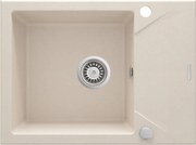 Deante Evora, granitový drez na dosku 590x440x193 mm Z/KO, 3,5" + priestorovo úsporný sifón, 1-komorový, béžová, ZQJ_511A