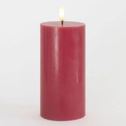 SIRIUS Vosková LED svíčka Sille, růžová švestka, 7,5 x 15 cm