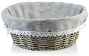 Kulatý košík na pečivo SINO 23x10 cm šedý