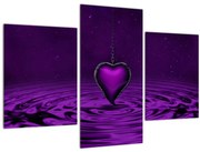 Obraz fialového srdca (90x60 cm)