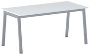 Rokovací kancelársky stôl PRIMO BASIC, 160x80 cm, sivostrieborná podnož, biela