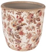 Béžový keramický obal na kvetináč s kvetmi Flovia L - Ø 16*16 cm