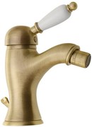 Sapho Sapho, KIRKÉ WHITE stojánkova bidetová batéria s výpusťou, biela páčka, bronz, KI03BB