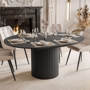ROZKLADACÍ OKRÚHLY JEDÁLENSKÝ STÔL LANDRY ČIERNY 120 - 160 cm