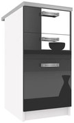 Kuchynská skrinka Belini spodná so zásuvkami 40 cm čierny lesk s pracovnou doskou  INF SDSZ40/1/WT/B/0/D