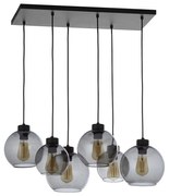 Luster na lanku CUBUS 6xE27/60W/230V čierna