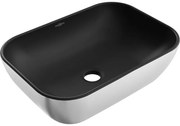 Mexen Rita, umývadlo na dosku 45x32x14 cm, čierna matná-strieborná, 21084574