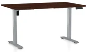 Výškovo nastaviteľný stôl OfficeTech B, 120 x 80 cm, sivá podnož, wenge
